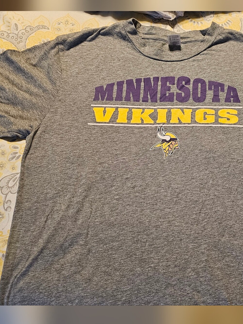 NFL Grey Crew Neck Tee with Small Team Tag